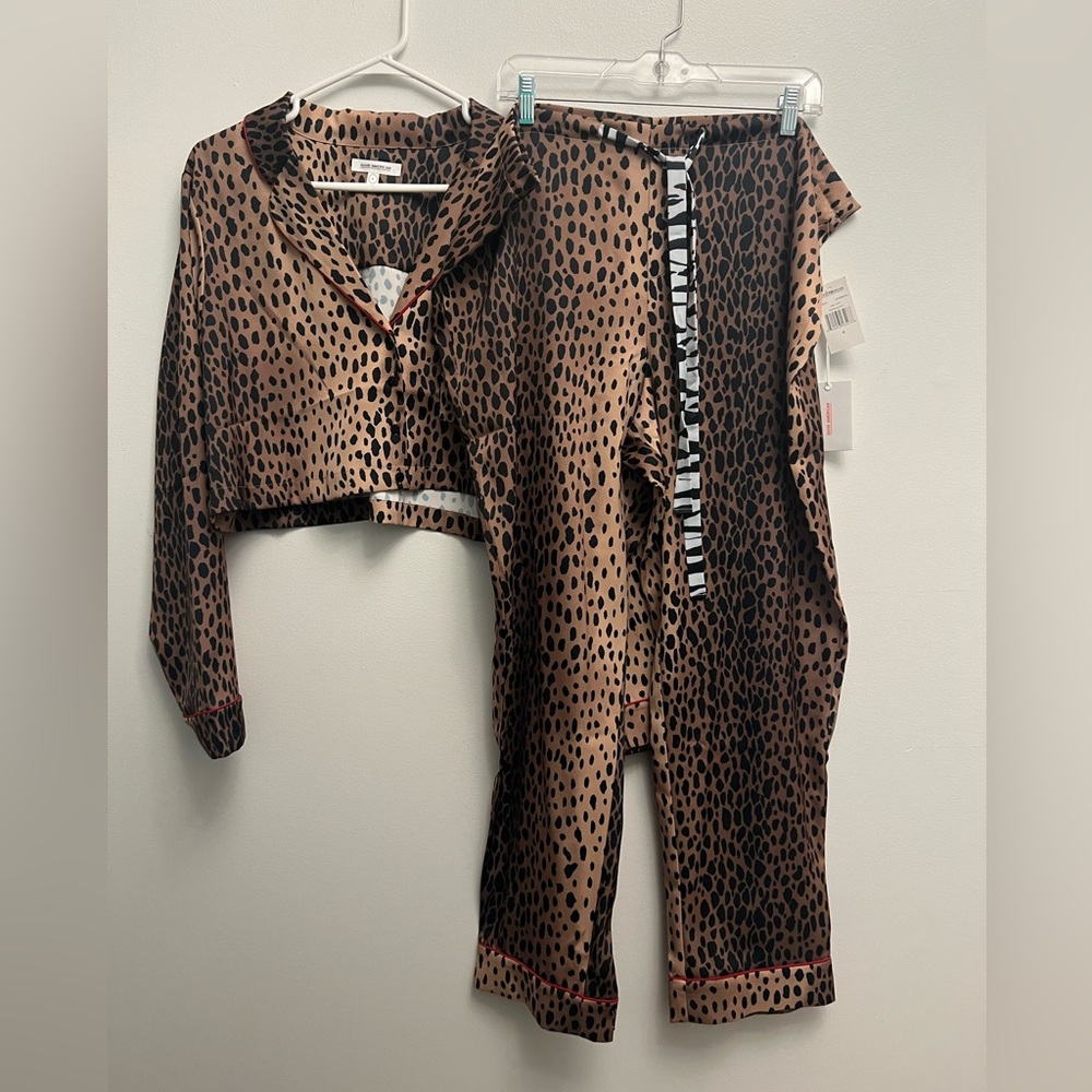 NWT Good American Leopard Satin PJ Pajama Set 4 XL - Picture 4 of 7